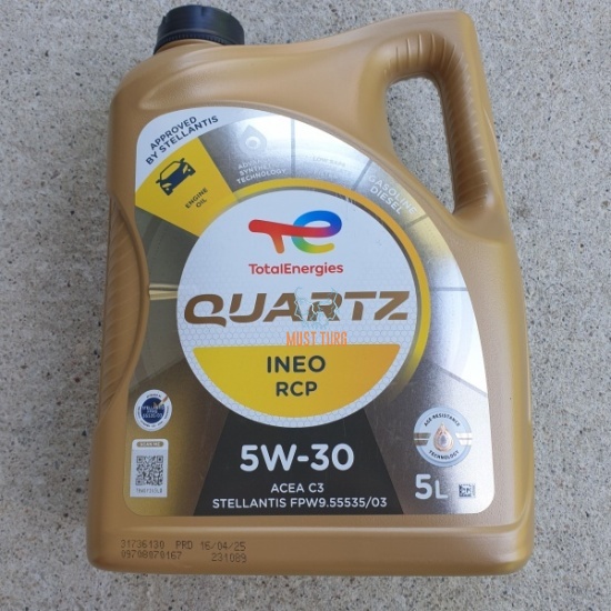 Engine oil 5W-30 Total Quartz Ineo RCP 5L 1.5 BlueHDi DV5R