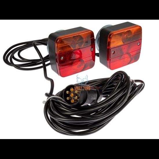 Rear light set 12V with magnetic mounting