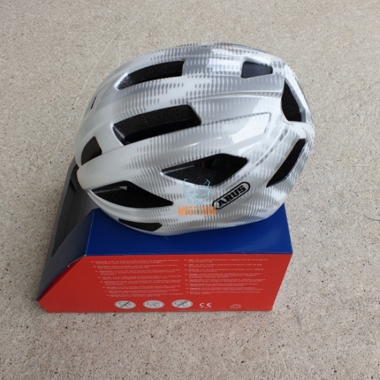 Bicycle helmet Abus Macator white silver L 58-62cm 340g