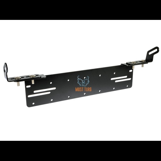 Auxiliary light frame behind the license plate adjustable 510-565mm