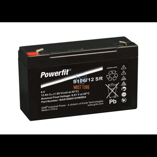 Väikeseadme aku Exide Powerfit 6V 12Ah AGM 151x51x100mm