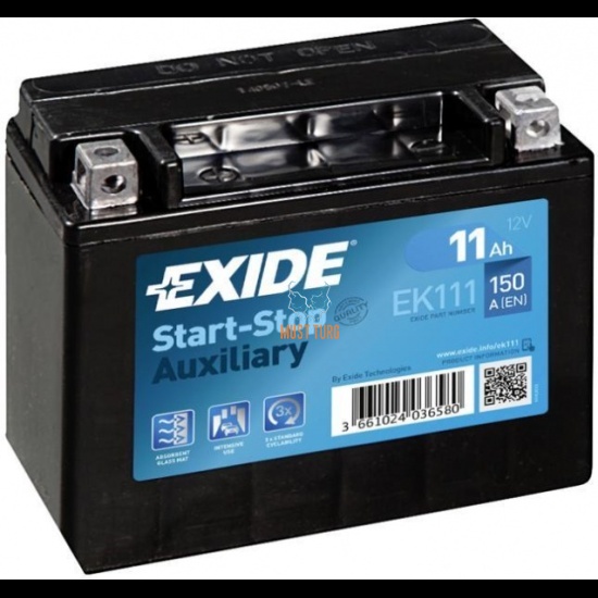 Väikeseadme aku AGM Exide Auxiliary EK111 11Ah 150A 150x90x130+/-