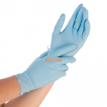 Nitrile gloves powder free thicker blue size L 100pcs