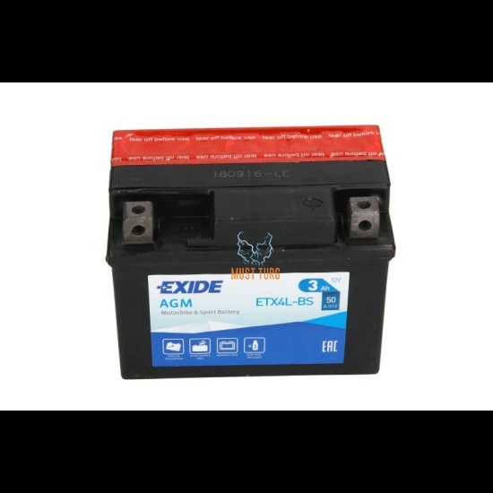 Motorcycle Battery 3Ah 50A (- / +) 12V 113x70x85mm Exide