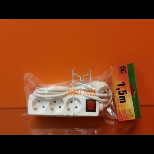 Pikendusjuhe lülitiga 3 pesa juhe 1.5m 3G1.0mm² 16A valge