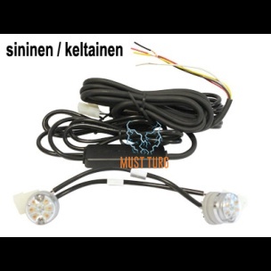 Flasher on / button flasher yellow / blue 12V 19 flashing modes 543