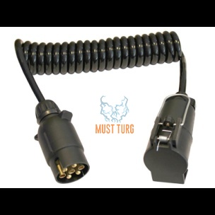 Spiral cable with 7-wire 6x1 + 1x1.5mm² with spiral length 2.5m