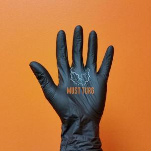 Nitrile gloves powder free black L 100pcs