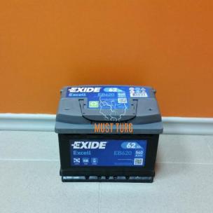 Autoaku 62Ah 540A 242x175x190mm -/+ Exide Excell 