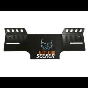 Attachment of extra lights behind license plate on EU plate aluminum (black) SEEKER