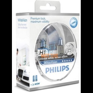 Light bulb H1 WhiteVision in package 2 + 2 W5W Philips