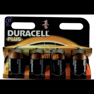 Patarei, DURACELL PLUS, LR20, D, 1,5V, 4tk