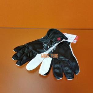 Work gloves black / white nylon / goatskin no.8