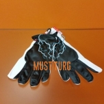 Work gloves black / white nylon / goatskin no.9