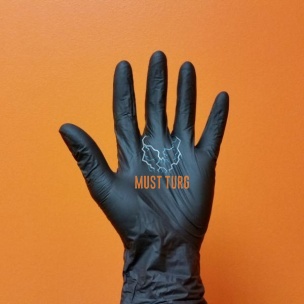 Nitrile gloves powder free black S 100pcs