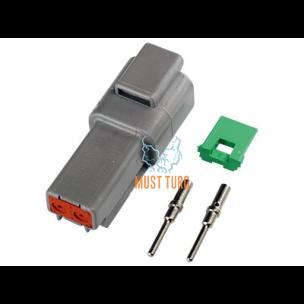 Connector Deutsch 2-pin male for cable 0.5-1.5mm² DT series