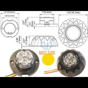 Button flasher 12-24V yellow 12 flashing modes