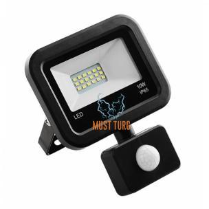 Led floodlight with motion sensor black 10W 4000K 800lm