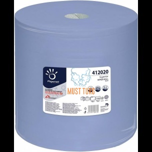 Roll paper 3-ply quality paper lint-free 360mx37cm blue
