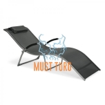 Deck chair with steel frame folding 173x63x65cm