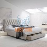 Bed with Natalia drawer 160x200cm Champagne without mattress