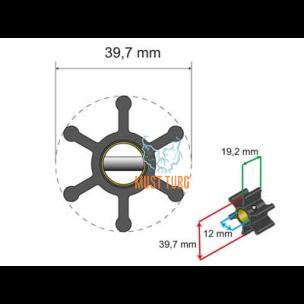 Premium Impeller Kit 39.7x12x19.2mm 28g Jabsco Johnson Pump for Volvo Penta