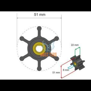 Premium Impeller Kit 51x8x22mm 55g Jabsco Johnson JMP