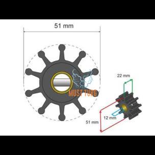 Premium Impeller kit 51x12x22mm 71g Jabsco JMP