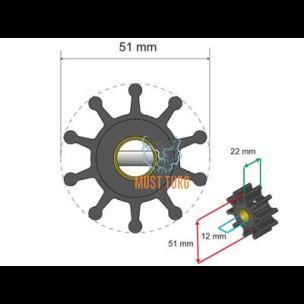 Premium Impeller kit 51x12.7x22mm 71g Jabsco JMP