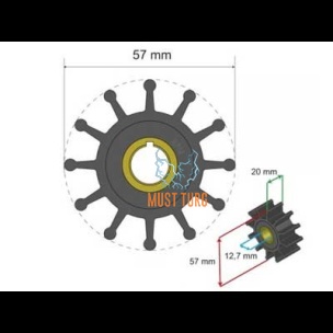 Premium Impeller kit 57x12.7x22mm 85g JMP Sherwood