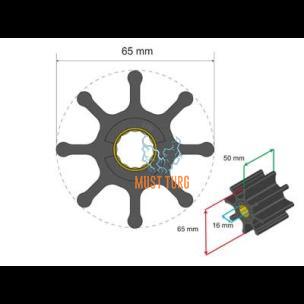 Premium Impeller kit 65x16x50mm 176g Jabsco JMP Johnson Pump Sherwood Volvo Penta Yanmar