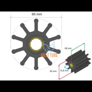 Premium Impeller kit 65x15.8x68mm 244g Jabsco JMP