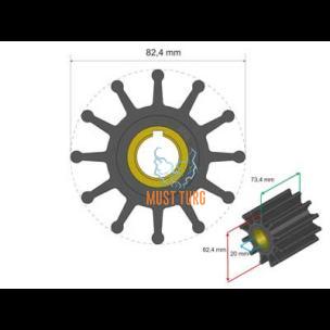 Premium Impeller kit 82.4x20x73.4mm 481g Jabsco JMP Johnson Pump Sherwod
