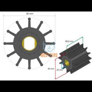 Premium Impeller kit 95x25x88.8mm 690g Jabsco JMP