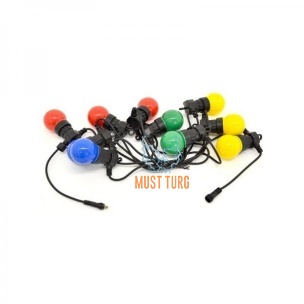 Party light line with colored 10 led lamp 3.7m IP44 24V CL001