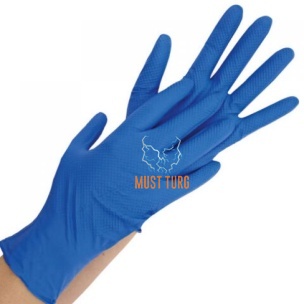 Nitrile gloves with structured palm powder-free blue size S 50pcs