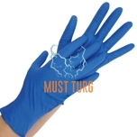 Nitrile gloves with structured palm powder-free blue size M 50pcs