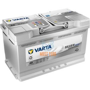 Electric car battery Varta A6 xEV 80Ah 800A 315x175x190mm Silver Dynamic AGM