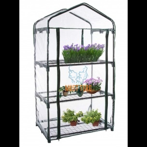 Film greenhouse with 3 shelves steel frame 69x49x125cm