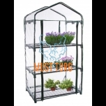 Film greenhouse with 3 shelves steel frame 69x49x125cm