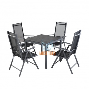 Garden furniture set 5 parts gray