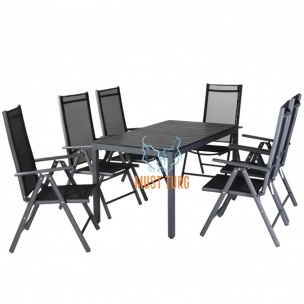 Garden furniture set 6 parts gray