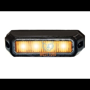 Vilkur kollane 12W 18 režiimi 12-32V ECE R65 R10 96x19x28mm Strands