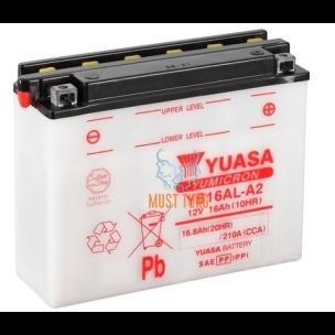 Motorcycle battery 12V 16Ah 210A 207x72x164mm -/+ YB16AL-A2 Yuasa