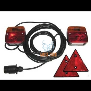 Trailer light set with reflective triangles 12V 7-pin cable 10m