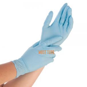 Nitrile gloves thicker powder-free blue size S 100pcs