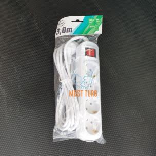 Extension cable with switch 3m 4 socket 3G1.0mm2 10A white