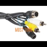 Adapter cable 1m 4-terminal mini din → 2 x rca dc-plug