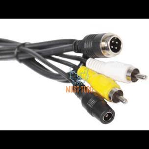 Adapter kaabel 1m 4-klemmiga mini din → 2 x rca dc-pistik