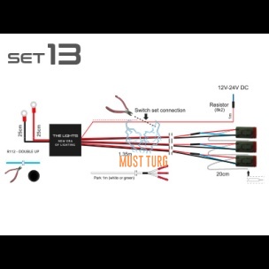 Auxiliary light wiring set with 3xDT4 CAN 12-24V 3x145W 24V 3x250W